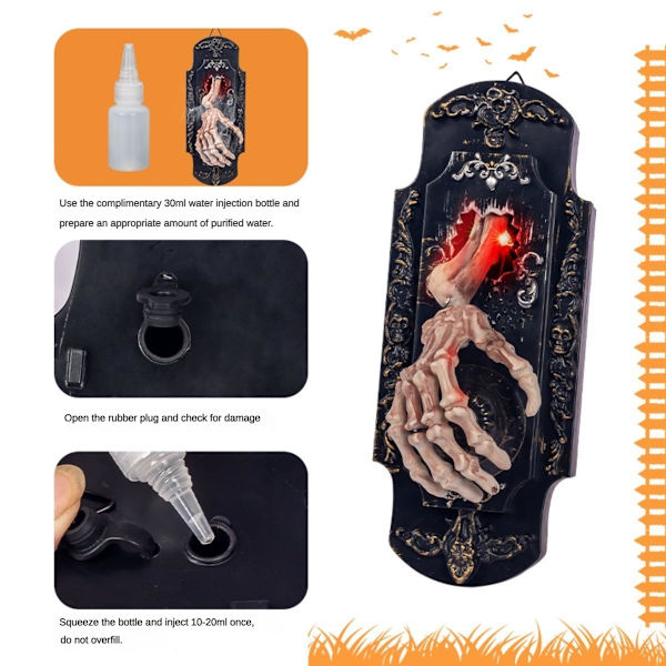 Halloween Dekoration Dörrklocka Spray Dörrklocka Öga Dekoration Läskig Ljud Enkel Enögd Hängande Perfekt Batteridriven (Händer av ben)