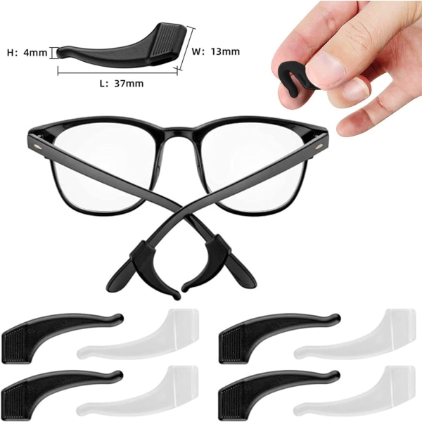26 par anti-slip silikone briller Øre krog selvklæbende greb briller Næsepuder Briller Temple Tips Ærmeholder