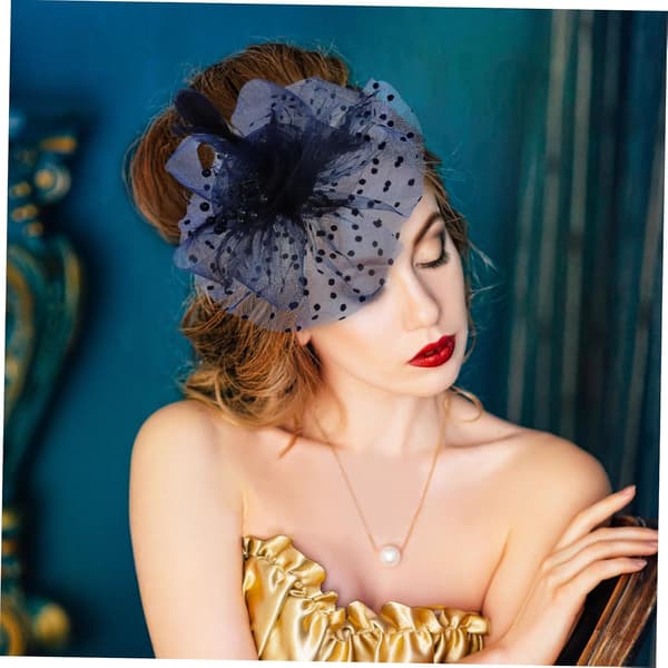 Hårnet Fascinator Hat til kvinder Bryllup Teaparty Lavet af net og bomuld