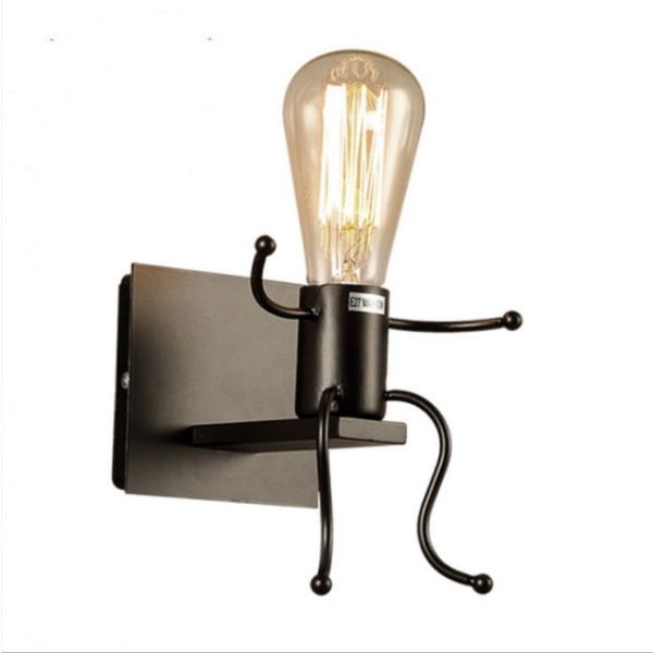 Hvit Creative Industrial Iron Art Vegglampe til Bar Cafe barnerom