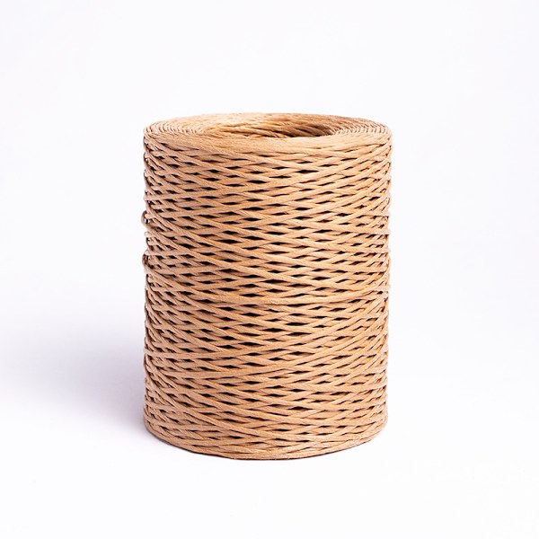 Papperssnöre av kohudsfärgad papper, hantverkssnöre, presentpapper 200 meter för DIY-dekoration, presentförpackning (2 mm tjockt)