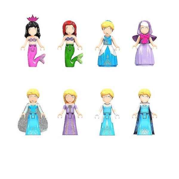 Piger minifigur prinsessesæt dukkebyggeklodser i ét stykke