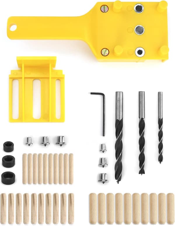 44 Delars Dowel Borrfixtur, Borrguide med Parallel Stopp, Doweling Jig Kit, 6mm / 8mm / 10mm