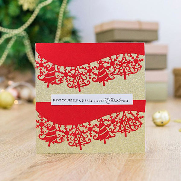 Julklappssnöre Metallstansmall för DIY Scrapbooking Album Papperskort Stansform Prägling Ornament