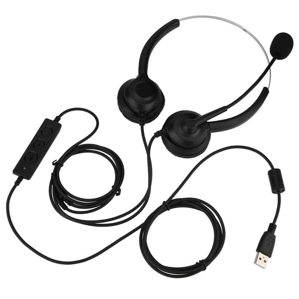 USB Callcenter-headset med støjreduktion og mikrofon