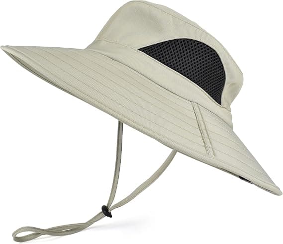 Unisex Solhat, Vandtæt Hat Sammenfoldelig, Beige