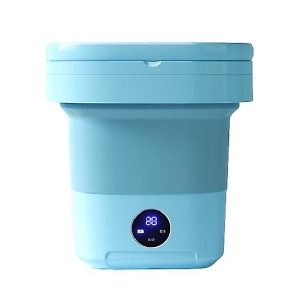 Mini Vaskemaskin Sammenleggbar bøtte Type Klesvask Klær Vaskerens TravelBlue Blue