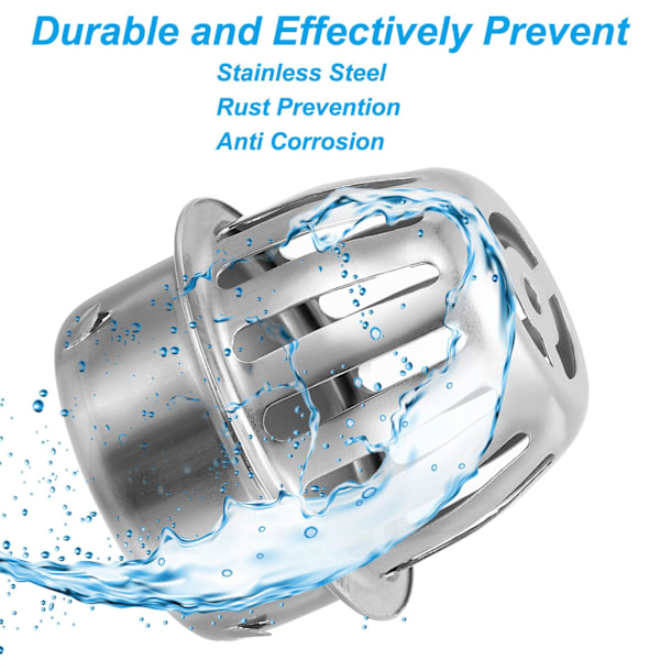 Kupolin muovikattosuoja ruostumattomasta teräksestä valmistettu alaslaskuputken suodatin, anti-tukkiva ulkokattojen puhdistustyökalu lehtien ja roskien pysäyttämiseen