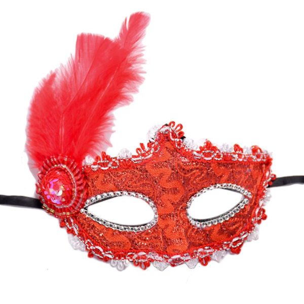 Maskerademaske Kvinder Venetiansk Maske Fest Prom Voksen Leg Karneval Fest Scarlet