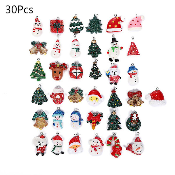Julepynt Mini Harpiks Ornament Juledekoration Miniature Snemand Julemand Hængende Håndværk