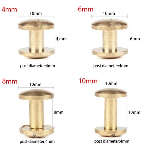 10 stk Buebeltskrue Lærhåndverk 6MM10SETS 10SET 6mm10sets_tfrf
