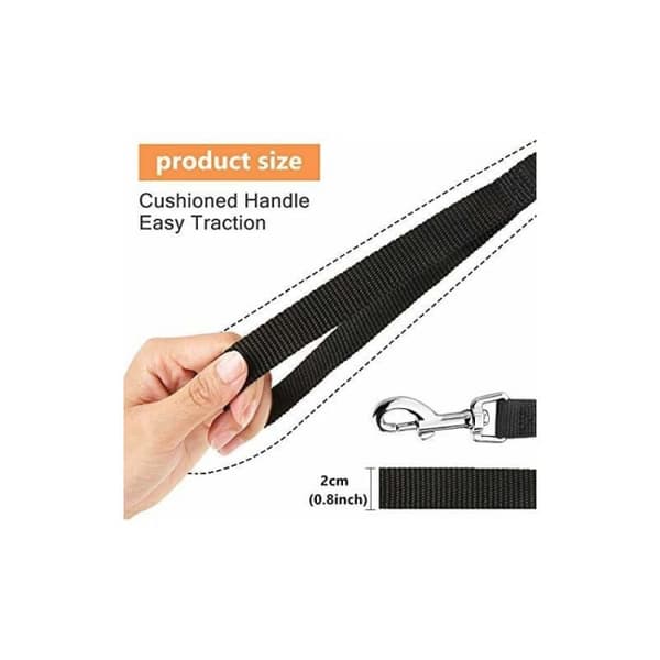 Dog Leash (10m Black), Dog Training Leash with Handle