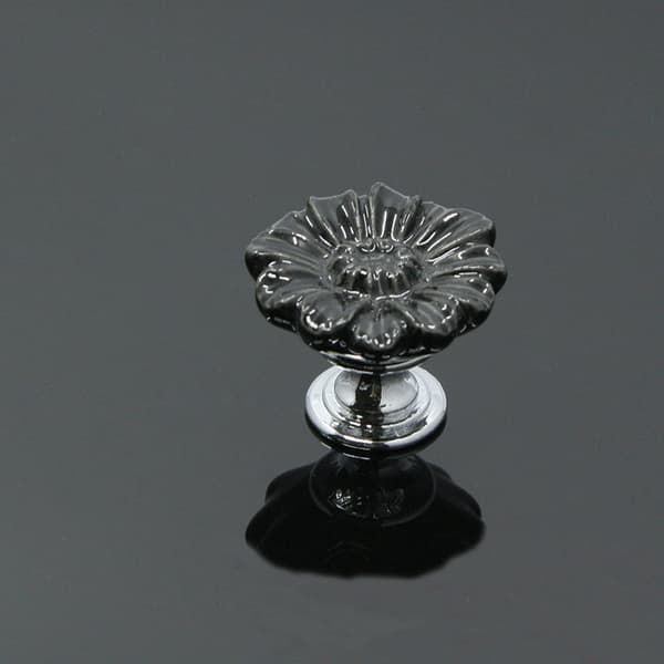 Ceramic Handles Garden Style Chrysanthemum Cabinet Drawer Cupboard