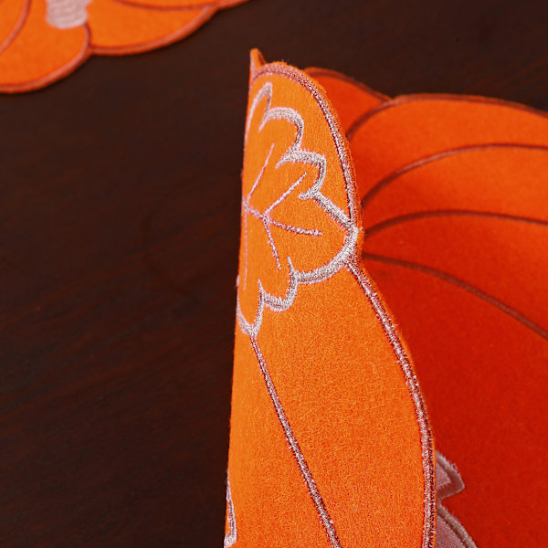 4 stk. Efterårsgræskar Bordskånere Efterår Thanksgiving Høst Orange Bordskånere Broderet 12'' Dekorative Bordskånere
