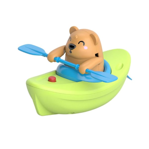 Den elektriske legetøjsbåd til børn, der bader og leger med vandbjørne, kan sættes i vandet i båden