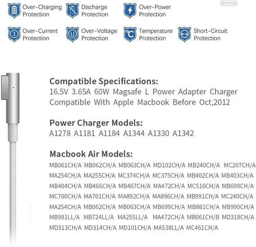 Macbook Laddare 60W L Typ Laddningskabel Macbook Pro Ström