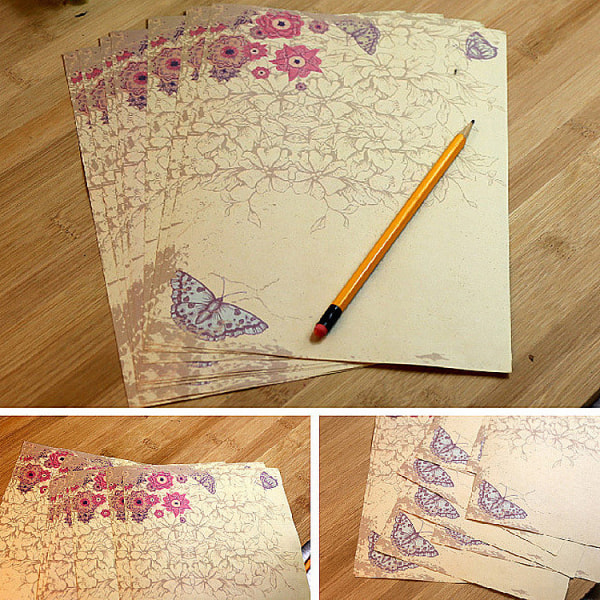 80 stk vintage skrivesaker blomsterskrivepapir matchende konvoluttersett for håndskriftbokstaver, assorterte farger