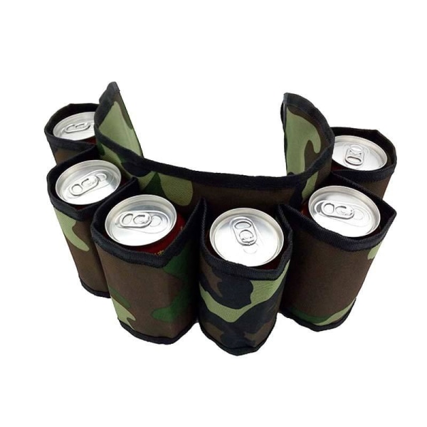 Camouflage ølbælte 6 lommer 600D Oxford klud Justerbar til campingfiskeri