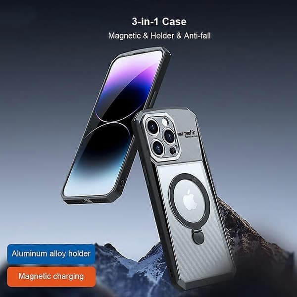 XUNDD Stativdeksel for iPhone 14 Pro Max Deksel Kompatibelt med MagSafe PC+TPU Mobilskall