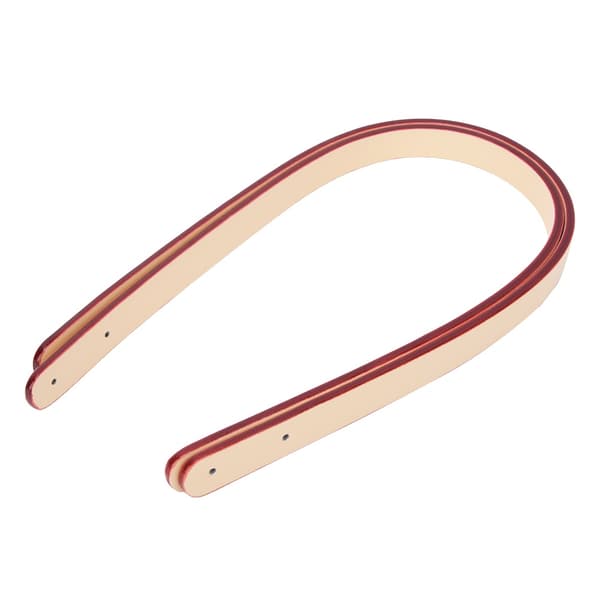 2pcs Split Leather Handbag Handle Strap DIY Handmade Purse Parts with 8 Sets Bronze Rivets (Salmon Pink)