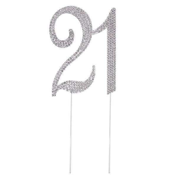 21 Kaketopp for 21-årsdag eller jubileum Krystall Rhinestones Dekorativ Kaketopp For