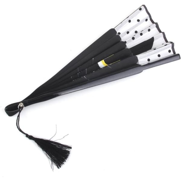 Folding Bamboo Silk Fan with Cat Pattern