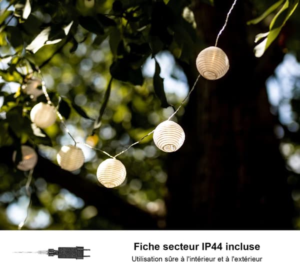Outdoor String Lights with Lanterns - 20 LED Lanterns & 7m I With Plug I Bedroom String Lights Indoor String Lights