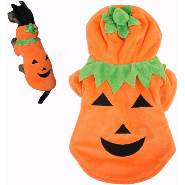 Hund Halloween Græskar Kostume Sjove Hoodies Kæledyr Festival Kostume Tøj Halloween Græskar Hund Tøj M