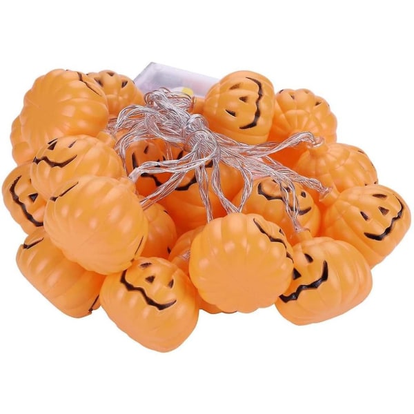 Halloween-valosarjat 3 metriä 20 LED:tä Halloween-koristeluun Ulko- ja sisätiloihin Kurpitsa Lämmin Valkoinen