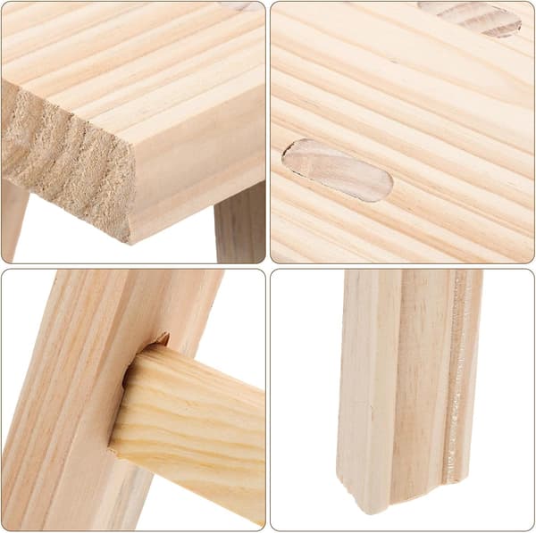 Small Wooden Stool Cute Step Stool 24 x 15 x 22 cm Wood Material Retro