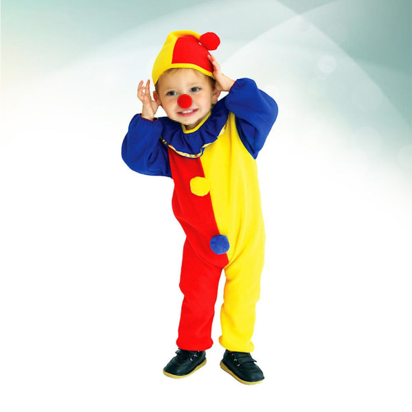 Barn Rolig Clowndräkt Kostym Långärmad Kostym för Cosplay Halloween Masquerade Performance (s)S S