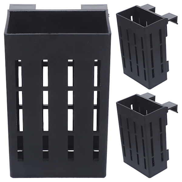 3 stk Akvarium Planteholder Landskap Akvarium Dekorasjon Akvatisk Plantebeholder Fisk Reke Skjulested Svart12
