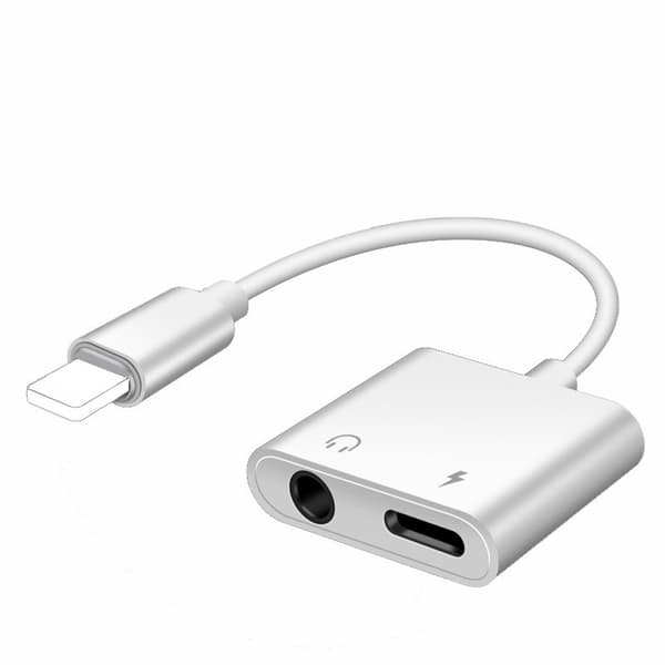 Adapter til Apple iPhone-hovedtelefoner 2-i-1 3,5 mm