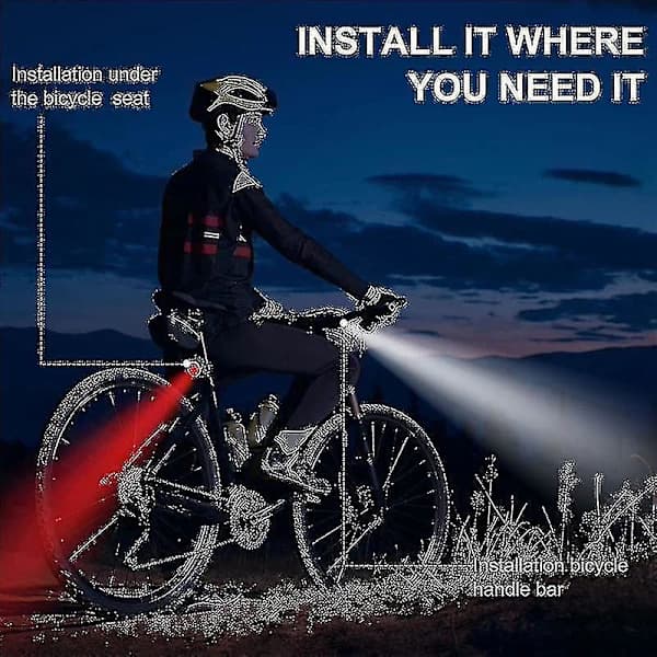 4-pack USB Uppladdningsbar Cykelbelysning Fram och Bak LED Cykel L...[HsSs]