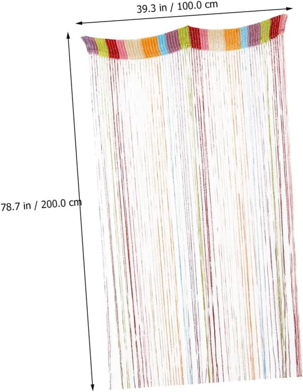 Fargerik trådgardin dørtofsdeler laget av robust polyester