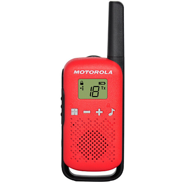 Motorola RED - Walkie Talkie, 20 Kanaler, Räckvidd 4 km, Röd, Blå, 2 Enheter