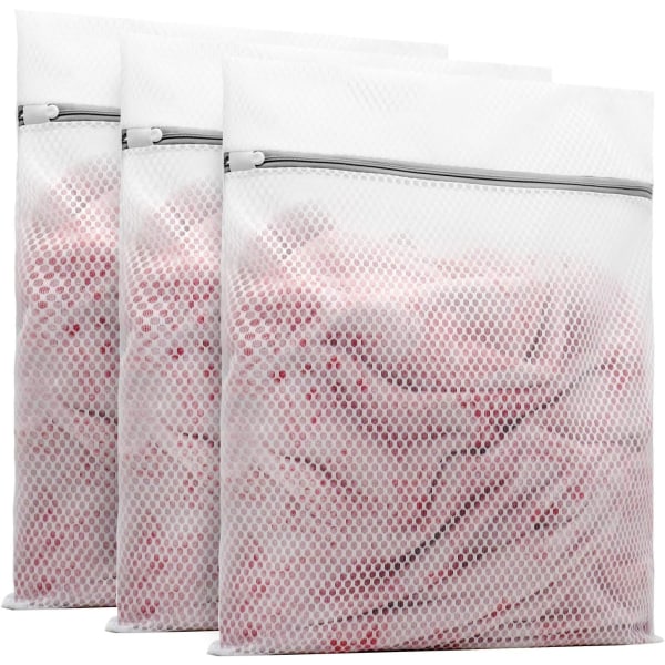 3 stk Holdbare Honningkake-nett Vaskesekker for Delikate 16 x 20 Tommer (3 Store) Holdbare Honningkake-nett Vaskesekker