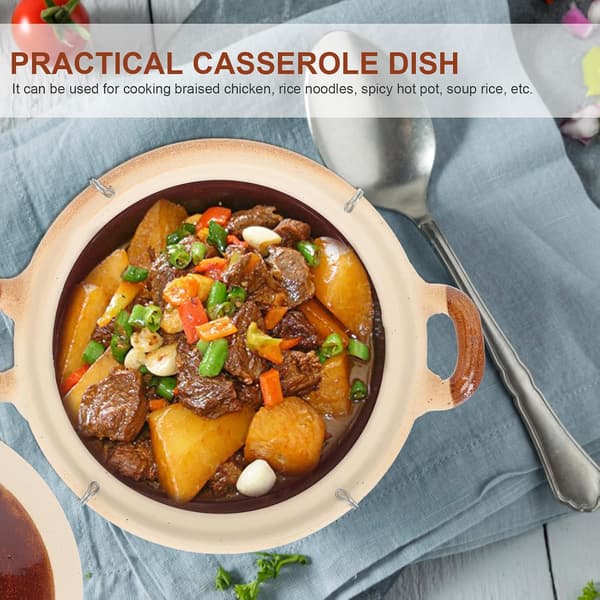5l Clay Pot Single Handle Even Heat Transfer Nonstick Surface Double Handles Kitchen Pot