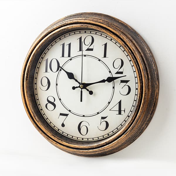 12'' Classic Round Wall Clock, Battery Operated Quartz Clock Silent
