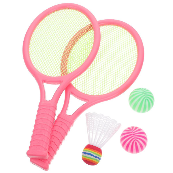 2 stk Tennisketcher Legetøj Tegneserieketsjer Sjove udendørsaktiviteter Legetøj Fitnessudstyr til leg til børn (pink)Pink37*16,2*2,7cm Pink 37*16.2*2.7cm