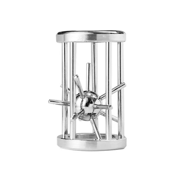 Klassiskt IQ Metall Hjärngympa Magiskt Förvirrat Pussel Spel Leksaker För Barn Vuxna Roliga Gåvor Metallpussel yy 12 Sting in Cage Silver