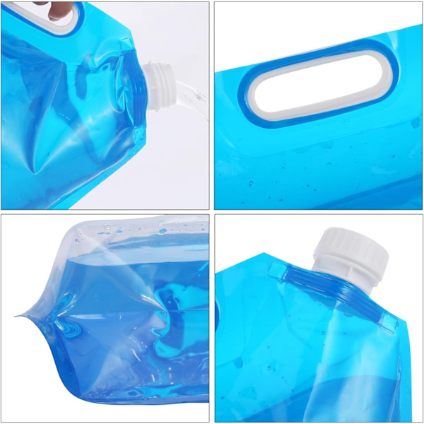 3 Pack * 5L Vikbara Vattentankar, Ryggsäck Camping Vandring Picknick BBQ Orkan Översvämning Jordbävning Nödsituationer