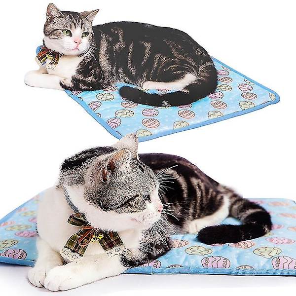 Sommer Kølemadras Tæppe Kompatibel Med Hunde Katte Sofa Bærbar Yoga Blå