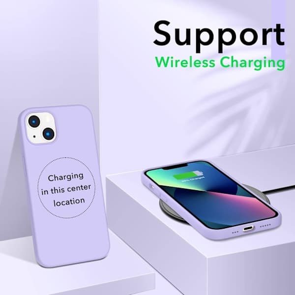 iPhone 13 Pro Max Case, Liquid Silicone Case for iPhone 13 Pro Max, Ultra-Thin Case, Full Coverage Shockproof Soft Protective Case (Light Purple) 13 Pro Max