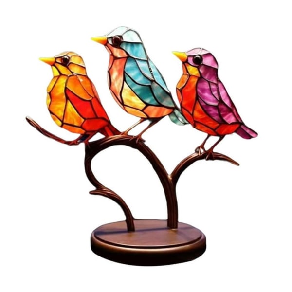 Birds on Branch Desktop Ornament, Computer Birds Fargerike Legering Ornamenter