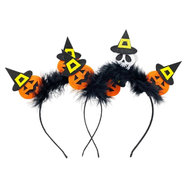 4 deler Halloween pannebånd, heksehatt pannebåndsbøyle, djevel pannebånd for karneval, kle opp hårtilbehør for Boy Gi