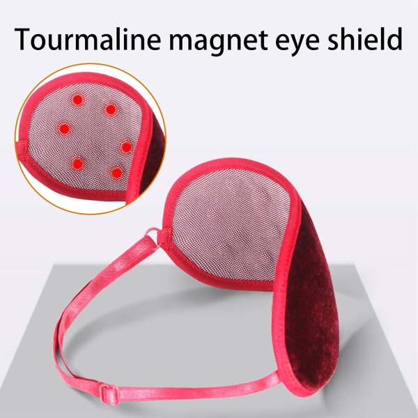 Øyepleie Turmalin Langt infrarød stråle øyemassasjeapparat Smertetretthetslindring Dypsøvn øyemaske skygge Magnetisk bind for øynene (rød)