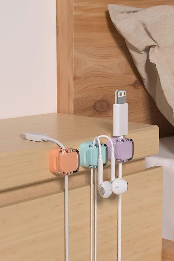 6-pack Magnetic Cable Organizer Cable Clips - Adjustable Under Desk