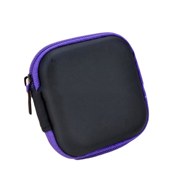 Diverse färger Mini Eva Hörlurar Förvaringsbox Case Bärbart case Hörlurar Öronsnäckor Headset USB kabelfodral (lila)Lila Purple