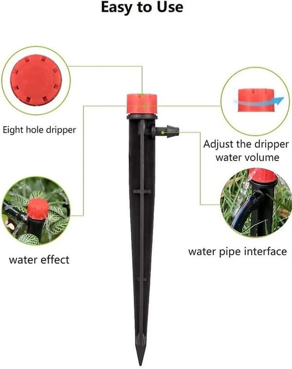 50pcs Drip Emitters for 1/4\" Drip Irrigation Tubing, Adjustable 3\"